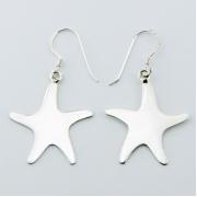 Wholesale Sterling Silver Star Earrings Shiny Silhouettes Danglers