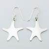 Sterling Silver Star Earrings Shiny Silhouettes Danglers