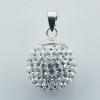 Sterling Silver Crystal Pendants Sparkling Clear 14mm Spheres
