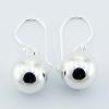 Classy Sterling Silver 12mm Sphere Dangle Earrings