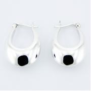Wholesale Sterling Silver Hoop Earrings Small Puffed U Shaped Hoops