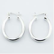 Wholesale Oval Sterling Silver Hoop Earrings Sophisticated Jewelry