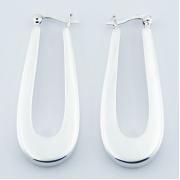Wholesale Long Bold Sterling Silver Hoop Earrings Gorgeous U Shaped