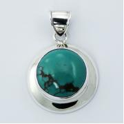 Wholesale Small Handmade 925 Sterling Silver Round Turquoise Pendants