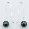 Austrian Crystal Pearls Drop Earrings On Silver Stick Hanger