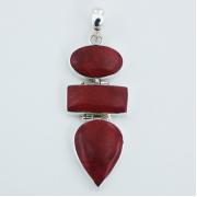 Wholesale Sponge Coral Stacked Mixed Shapes Hinged Silver Pendants