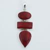 Sponge Coral Stacked Mixed Shapes Hinged Silver Pendants