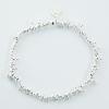 Sterling Silver Mixed Shape Beads Stretch Bracelets