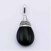 Wholesale Handmade Ornate Silver Gemstone Pendants Black Agate