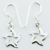 Small Sterling Silver Cute Open Stars Dangle Earrings