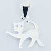 925 Sterling Silver Cat Charm Pendants Cute Kitten Silhouette