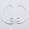 Curved Semi Circle 33mm Silver Hoop Earrings