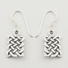 Celtic Dangle Earrings Sterling Silver Openwork Rectangles