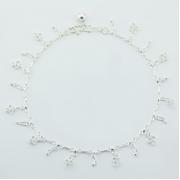 Wholesale Sterling Silver Charm Anklets Open Shamrock Charms