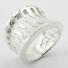 Concaved Openwork Vertical Wavy Spaces Sterling Silver Rings