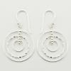 Triple Mixed Hoops 925 Silver Dangle Earrings