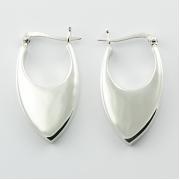 Wholesale Marquise Shaped Hoops Solid Shiny Sterling Silver Earrings