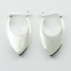 Marquise Shaped Hoops Solid Shiny Sterling Silver Earrings