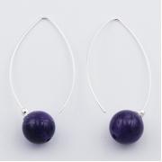 Wholesale Sterling Silver Drop Earrings 12mm Amethyst Sphere