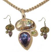 Wholesale Abalone And CZ Jewelry Set, Ring, Earring, Bracelet
