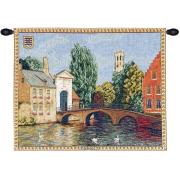 Wholesale Brugges Riverside With Bridge European Tapestry Wall Hanging