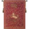 Licorne Captive Rouge European Tapestry Wall Hanging