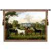 Five English Horses European Tapestry Wall Hanging