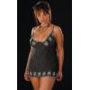 Embroidered Stripe Microfiber Babydoll