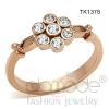 Rose Gold Stainless Steel Top Grade Crystal Ring