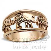Wholesale Rose Gold Elephant Stainless Steel Top Grade Crystal Ring