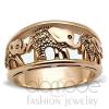 Rose Gold Elephant Stainless Steel Top Grade Crystal Ring