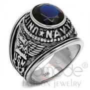 Wholesale Stainless Steel Synthetic Glass Military Ring