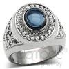 Men's Stainless Steel Montana Glass Stone Ring