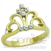 Wholesale Stainless Steel Top Grade Princess Crown Crystal Ring
