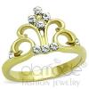 Stainless Steel Top Grade Princess Crown Crystal Ring