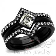 Wholesale Stainless Steel Stackable Hematite Plating Crystal Ring