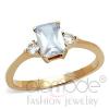 Stainless Steel Rose Gold Plating CZ Ring