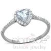 925 Sterling Silver AAA Grade Heart CZ Ring