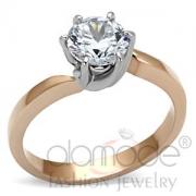 Wholesale Stainless Steel AAA Grade Rose Gold Plating CZ Ring