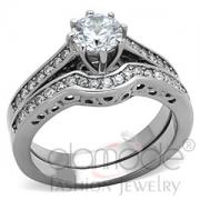Wholesale Stainless Steel AAA Grade CZ Ring Set