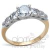 Elegant Trellis Two-Tone Stainless Steel AAA Grade CZ Ring