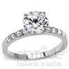 Classic Stainless Steel AAA Grade CZ Engagement Ring