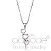 Cascading Hearts Rhodium AAA Grade CZ Chain Pendant