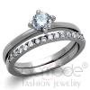 Must-Have Stainless Steel AAA Grade CZ Wedding Ring Set