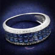 Wholesale Paved Montana 925 Sterling Silver Synthetic Glass Ring