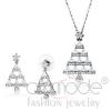 Festive Xmas Tree Rhodium AAA Grade CZ Jewelry Set