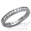 Simple Channeled Stainless Steel AAA Grade CZ Ring