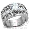 Lustrous Stainless Steel AAA Grade CZ Wedding Ring Set