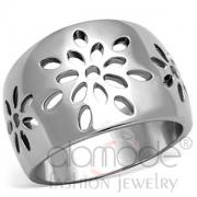 Wholesale Charming Carved Flowers Stainless Steel Everyday Ring
