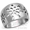 Charming Carved Flowers Stainless Steel Everyday Ring